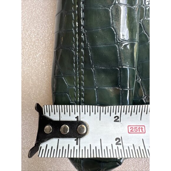 BRIGHTON Green Patent Leather Croc-Embossed Crossbody Bag W/Heart Charm - Picture 10 of 10